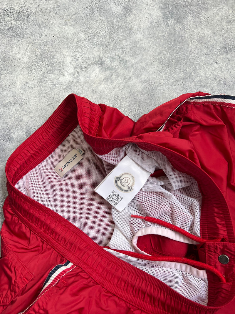 Moncler red swim shorts