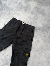 Stone Island AW22 black cuffed cargo trousers