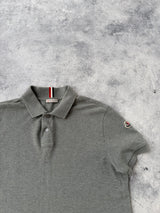 Moncler grey polo shirt with arm logo