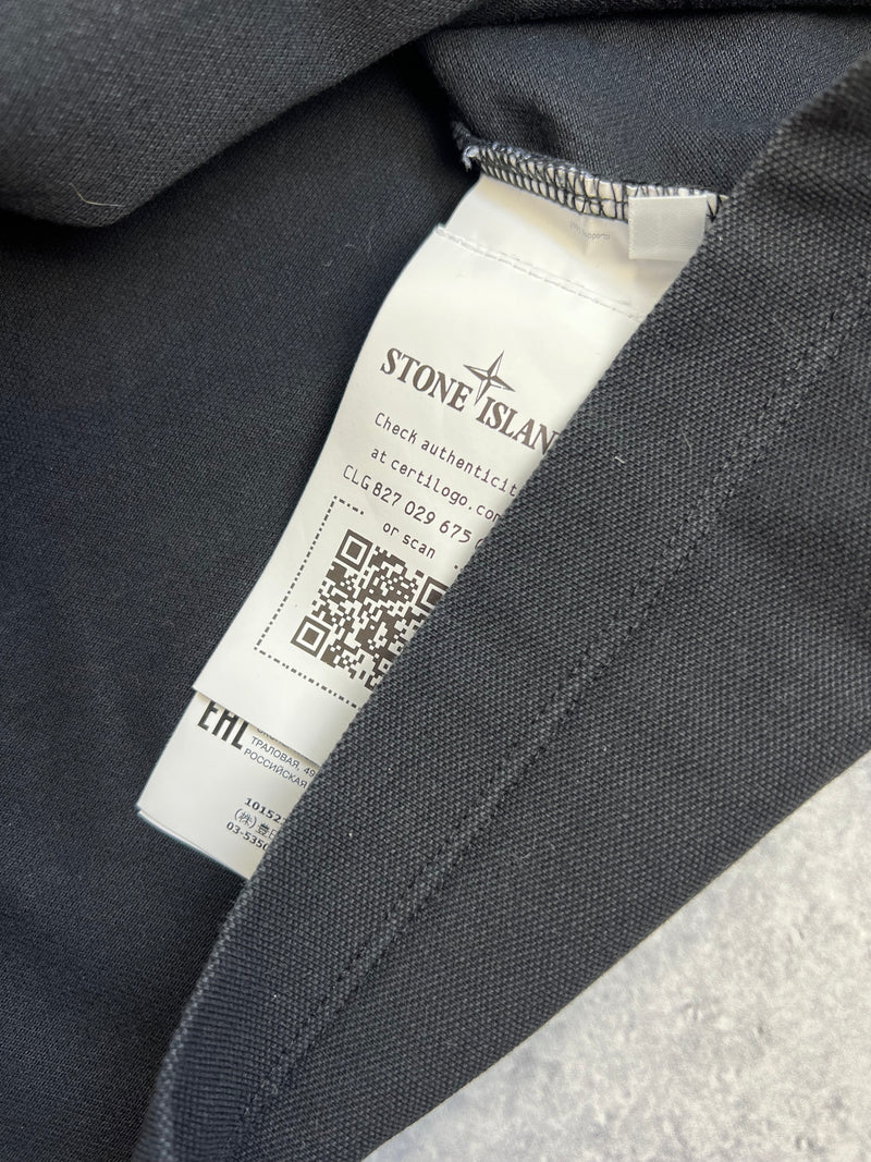 Stone island black polo shirt