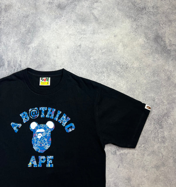 Bape x medicom bearbrick black tee