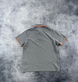 Stone island grey & orange trim polo shirt
