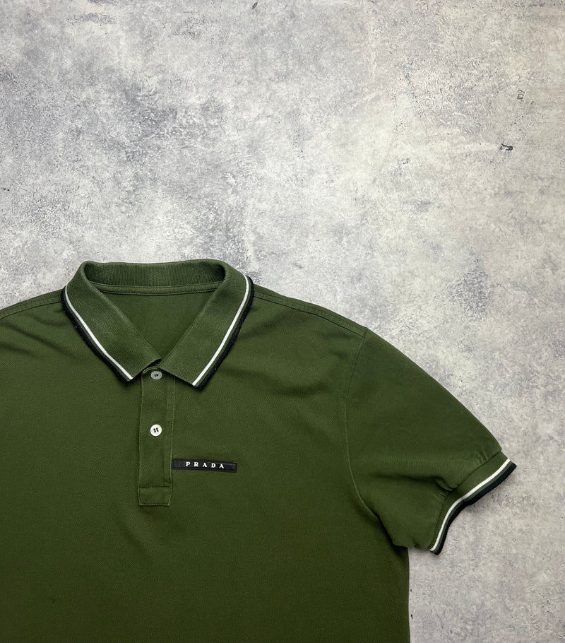 Prada khaki polo shirt