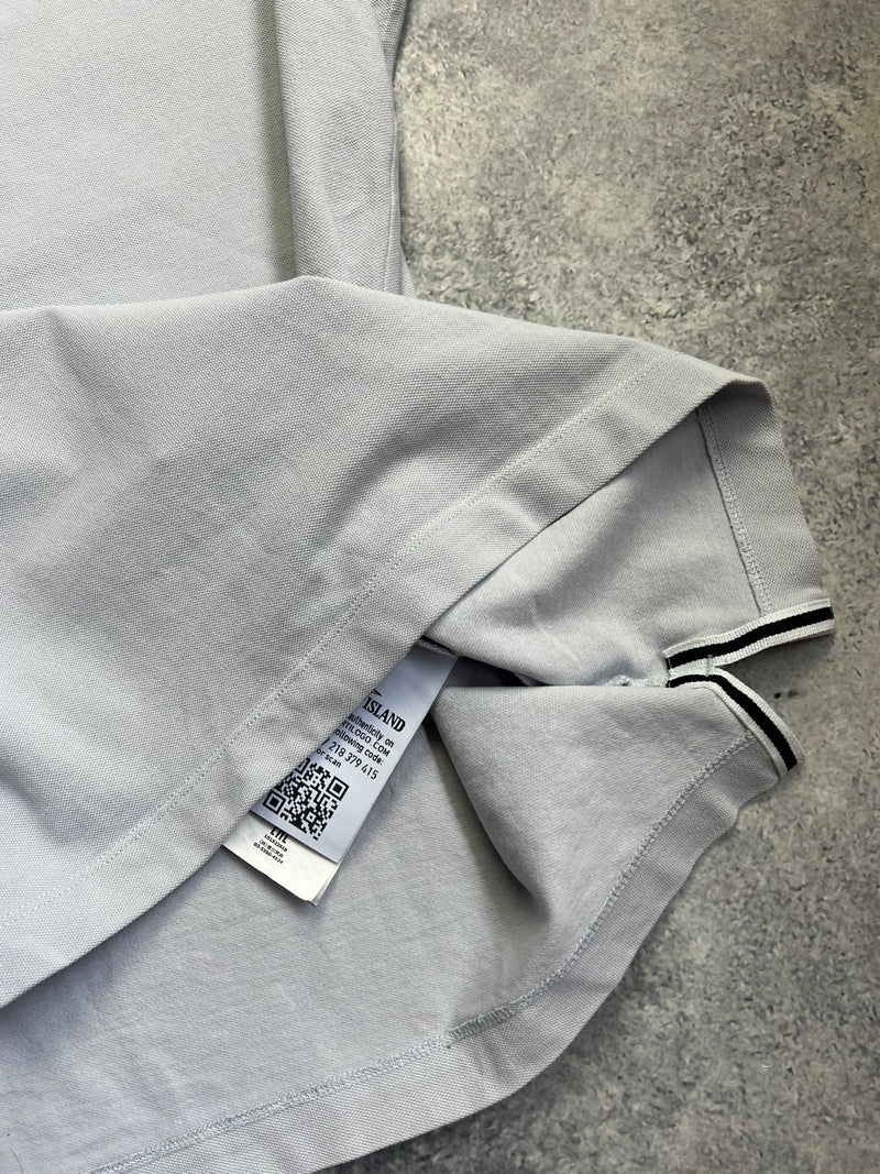 Stone island light grey polo shirt