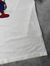 Moncler white graphic print tee with arm logo