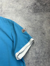Moncler blue & white polo shirt