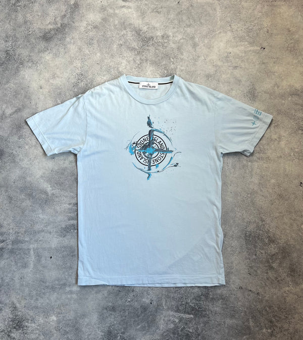 Stone island 2021 baby blue graphic tee