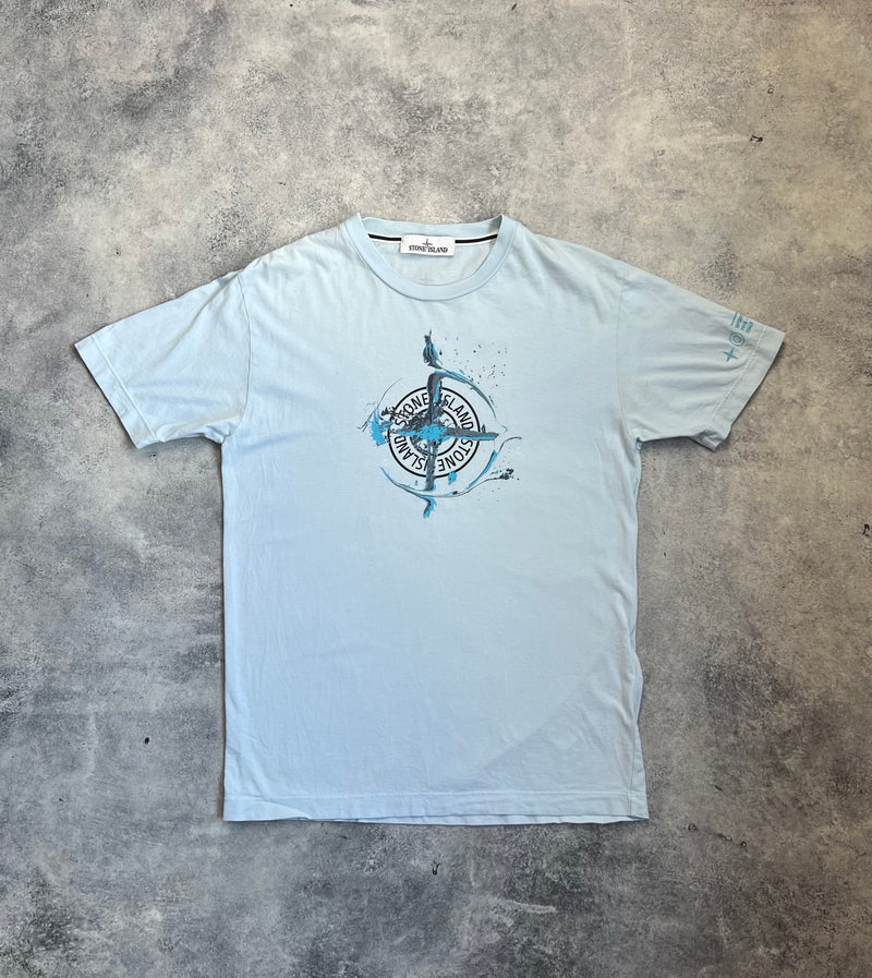 Stone island 2021 baby blue graphic tee
