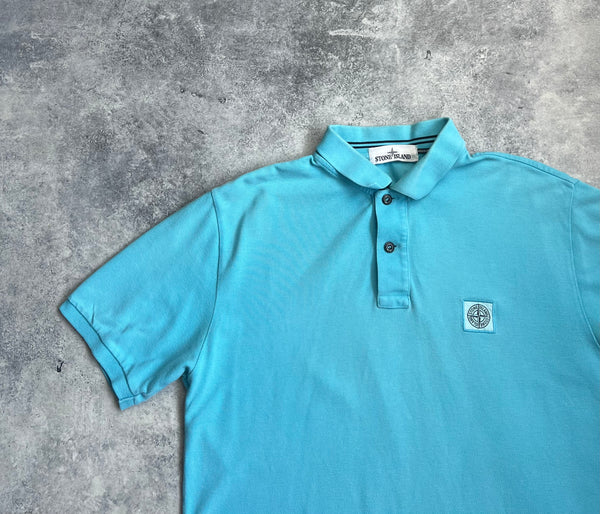 Stone island light blue polo shirt