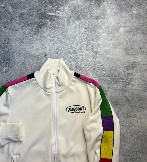 Palm angels x missoni cream track jacket