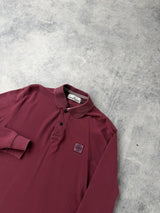 Stone island L/S burgundy polo shirt