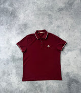 Moncler burgundy red polo shirt