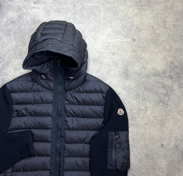 Moncler navy tricot cardigan jacket