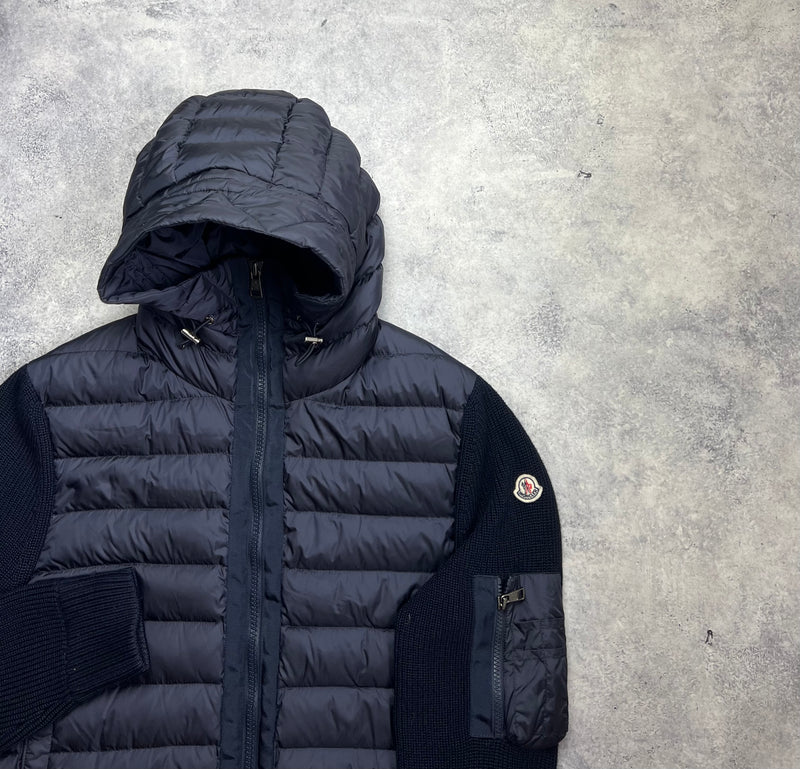 Moncler navy tricot cardigan jacket