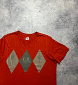 CP company orange triple diamond logo tee
