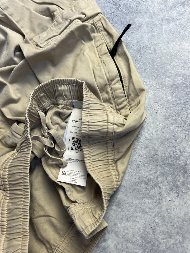 Stone island 2022 beige cargo cuffed trousers