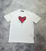 Palm angels white spray heart tee
