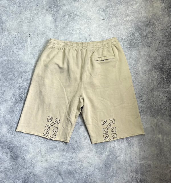 Off-white cotton beige shorts