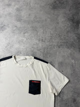 Prada white nylon pocket tee