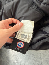 Canada goose black hooded lodge down jacket