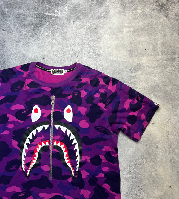 Bape purple camo shark tee