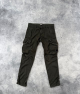 CP company ergonomic fit dark green cargo trousers