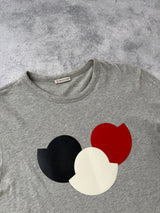 Moncler grey tri-logo graphic tee