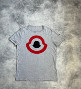 Moncler oversize logo grey tee