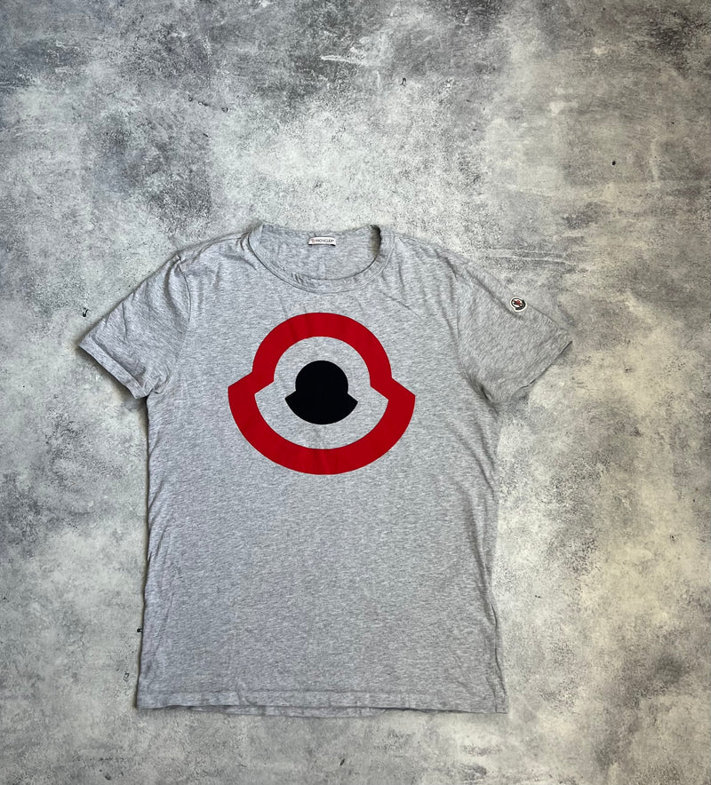 Moncler oversize logo grey tee