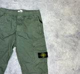 Stone island 2021 khaki cuffed cargo trousers