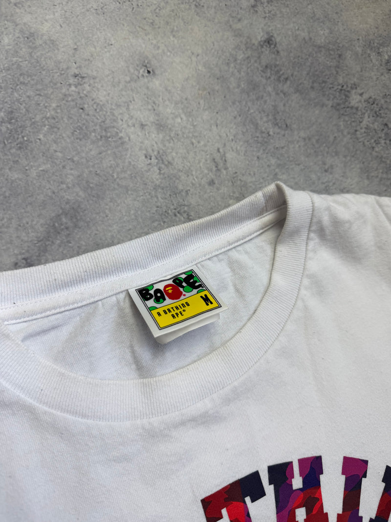 Bape multi camo college logo tee