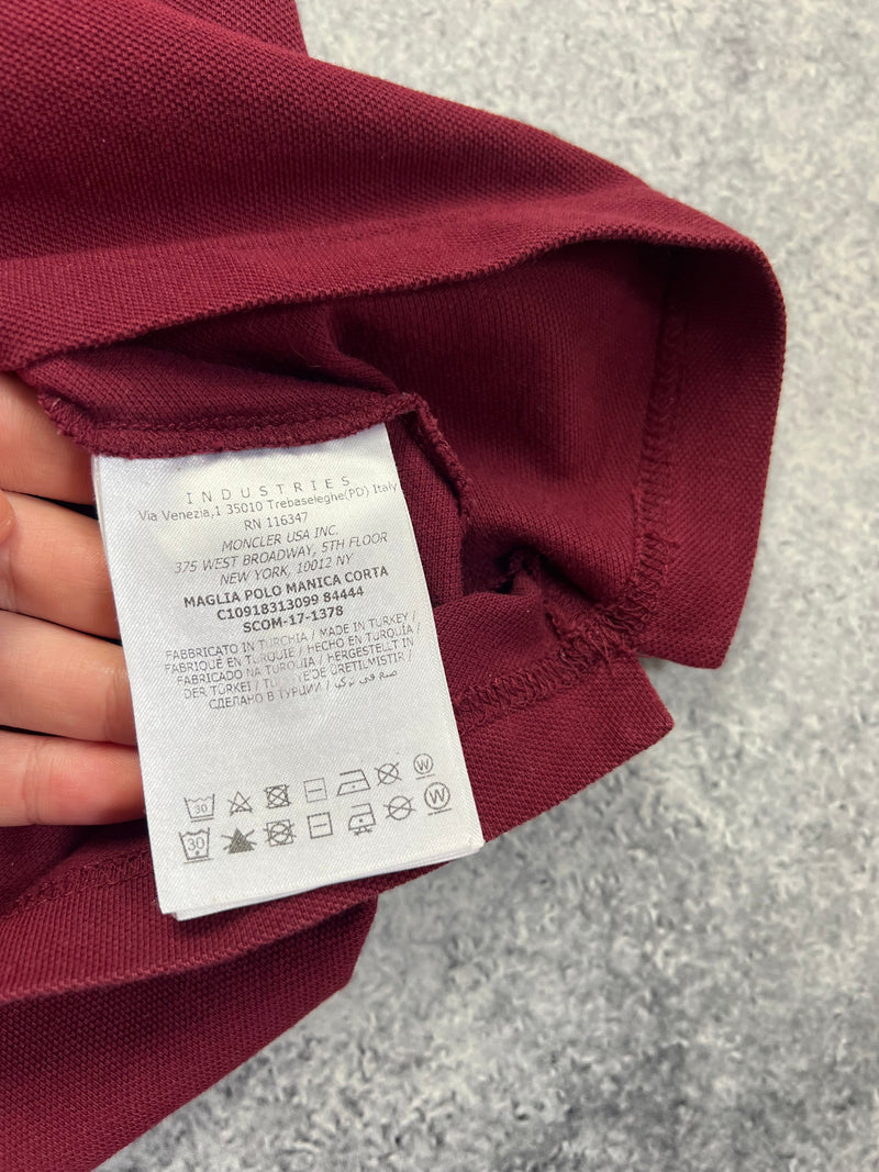 Moncler burgundy polo shirt