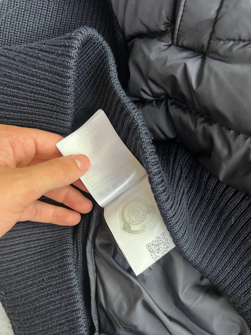 Moncler navy tricot cardigan jacket