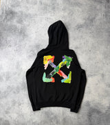 Off-white brush arrow logo black hoodie