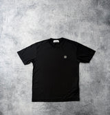 Stone island black compass logo tee