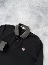 Moncler black & grey L/S polo shirt