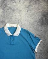 Moncler blue & white polo shirt
