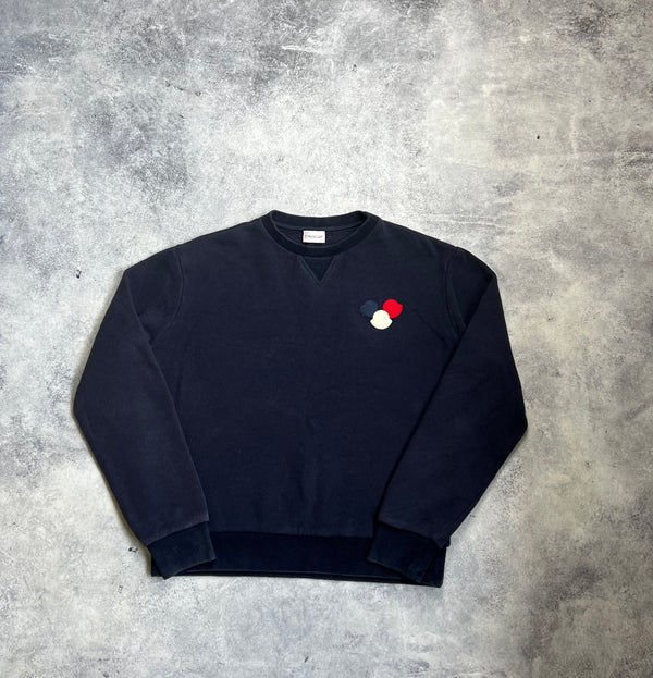 Moncler navy tri logo jumper