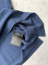 Prada navy polo shirt black badge