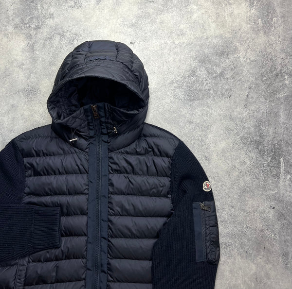 Moncler navy tricot cardigan jacket