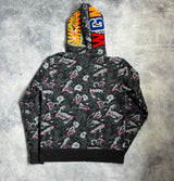Bape Japanese tattoo camo shark full zip hoodie