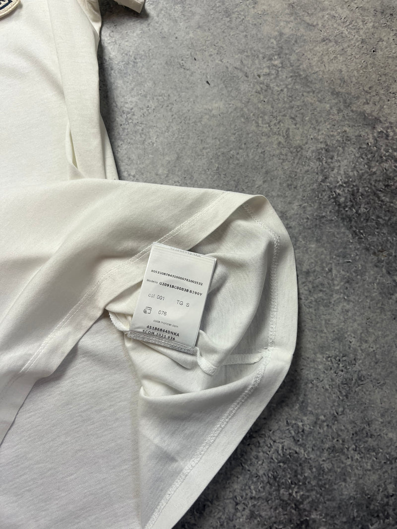 Moncler white double logo tee