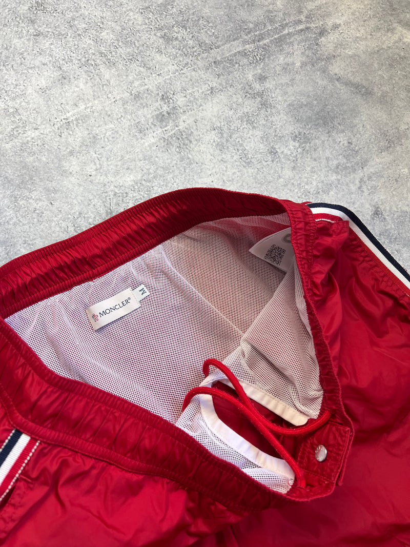Moncler red swim shorts