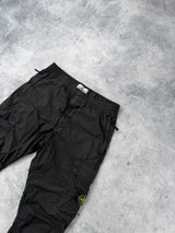 Stone island black cuffed cargo trousers