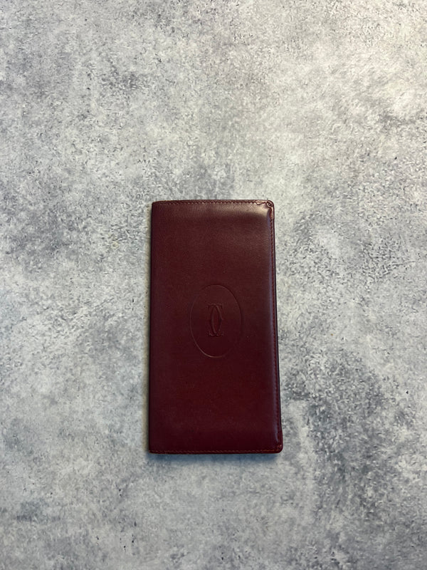 Cartier vintage wine red long wallet