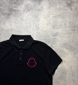 Moncler navy oversized logo polo shirt