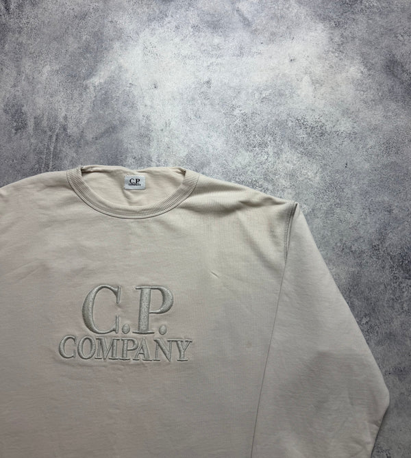 CP company cream embroidered jumper