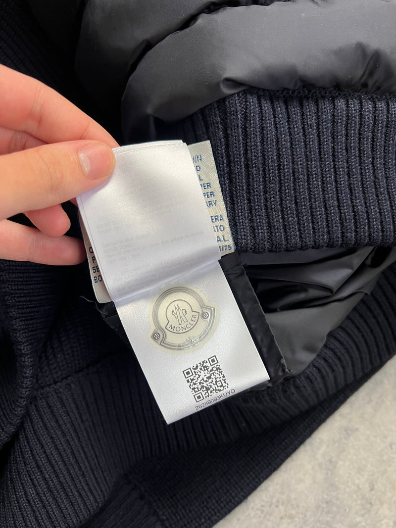 Moncler navy tricot cardigan jacket
