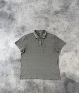 Moncler grey polo shirt with arm logo