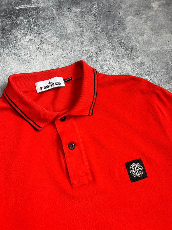 Stone island red polo shirt